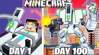 I Survived 100 Days as ROBO TITAN in Minecraft