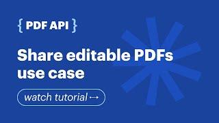 PDF API Share editable PDF documents