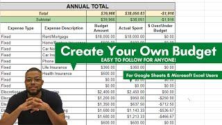 HOW TO CREATE MY OWN BUDGET  FOR GOOGLE SHEETS & MS EXCEL