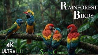 Tropical Rainforest Birds  Life Of Birds In Jungle  Scenic Cinema With Birds & Forest Sounds