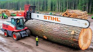 Extreme Dangerous Fastest Big Chainsaw Cutting Tree Machines  Monster Stump Removal Excavator #19