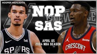 New Orleans Pelicans vs San Antonio Spurs Full Game Highlights  Apr 5  2024 NBA Season