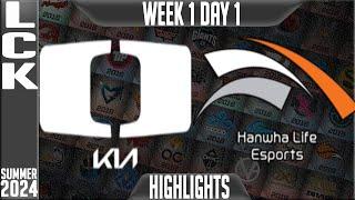 DK vs HLE Highlights ALL GAMES  LCK Summer 2024 W1D1  Dplus KIA vs Hanwha Week 1 Day 1