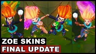 All Zoe Skins Final Update Cyber Pop Classic Zoe New Champion Spotlight 2017 League of Legends