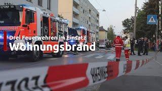 Ausgedehnter Wohnungsbrand in Linz-Kleinmünchen-Auwiesen sorgte für Einsatz von drei Feuerwehren