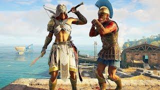 Assassins Creed Odyssey - Epic Stealth Kills Brutal Combat & Finishing Moves with Athenas Outfit