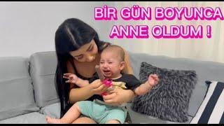 BİR GÜNLÜĞÜNE ANNE OLUP BEBEK BAKMAK   BEBEK AĞLADI 