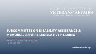 Subcommittee on Disability Assistance & Memorial Affairs Virtual Legislative Hearing