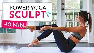 40 Min Yoga Sculpt Workout - No Weights - Sweaty Full Body Yoga Workout with Kate Amber