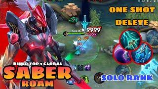 SABER ROAM BEST ONE SHOT BUILD 2024   FAST RANK UP  SOLO RANK SABER GAMEPLAY  MOBILE LEGENDS