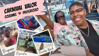 CARNIVAL VALOR CRUISE VLOG  PARADISE BEACH IN COZUMEL  SHOPPING IN PROGRESSO  OUR 1ST CRUISE