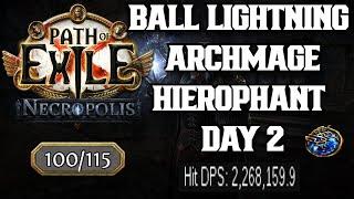 Archmage Ball Lightning Hierophant Day 2 POE 3.24 Necropolis