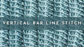 How to Knit The Vertical Bar Line Stitch  Knitting Stitch Pattern  English Style