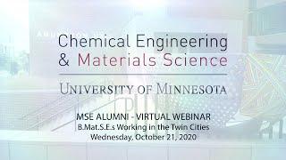 CEMS - Centennial & Jubilee - B.Mat.S.E. Alumni Working in the Twin Cities