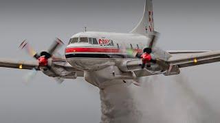 FINAL FLIGHT Conair CV-580 Tanker 55 Water Drop Final Landing & Water Salute at YYJ