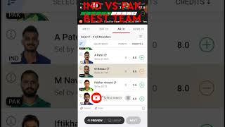 IND vs PAK Dream 11 Team Prediction  India vs Pakistan Dream 11 Team  T20 World Cup 2022