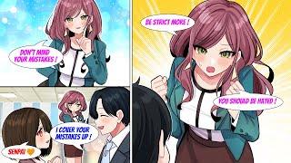 ［Manga dub］ My lovely boss got jealous when she saw me getting along with a cute junior staff.