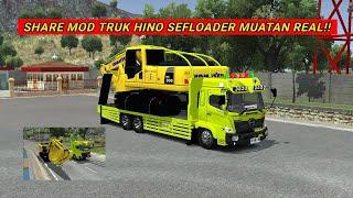 Review Dan Share Mod bussid Paling realistis truk Hino 500 Sefloader Muatan Excavator Sulawesi Style