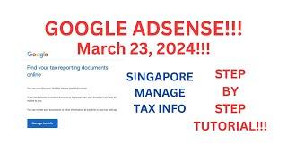 Google Adsense - How to manage Singapore Tax Info