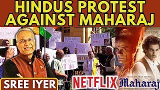 Sanatanis protest in front of Netflix HQ against its new Krishna-bashing OTT offering Maharaj