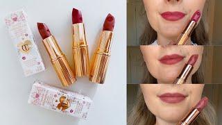 *NEW* CHARLOTTE TILBURY BRIDAL LIPSTICK COLLECTION SWATCHES AND COMPARISONS LOVE FILTER LIPSTICKS