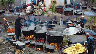 Amazing Afghanistan marriage ceremony  Afghan village food  Kabuli Pulao