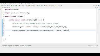 Find out second largest number in a list using java 8 stream #java8 #stream  #javaprogramming