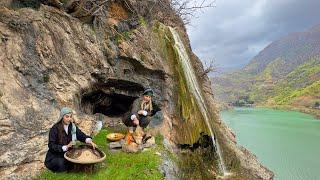 IRAN Village Life Village Girls Cooking in the CAVE and Nature of the Village