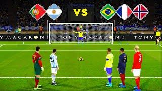 Messi & C.Ronaldo VS Neymar & Haaland & Mbappe  Penalty Shootout  eFootball PES Gameplay