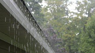 Rain on conservatory Roof very clear sound  BLACK SCREEN  10 HOUR