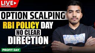 Live Option Scalping  RBI Policy Day  No Clear Direction