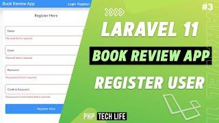 Laravel 11 Book Reviews App  #3 Register User  PHP Tech Life Hindi