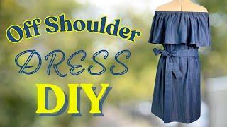 How To Make an Off-Shoulder Summer Dress  Step-by-Step Tutorial with Pattern and Sewing