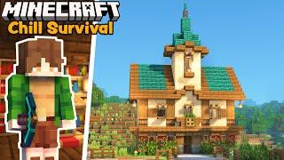 I Built a Cottagecore Library for Book Enchantments - Minecraft Chill Survival Lets Play