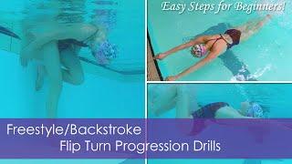 FreestyleBackstroke Flip Turn Progression Drills  Easy Steps For Beginners