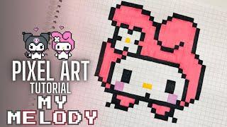 Pixel Art Tutorial Drawing MY MELODY Step by Step