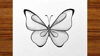 How to Draw a Beautiful Butterfly - Easy Butterfly drawing - Easy drawing ideas for beginners