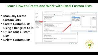 Learn How to Create and Work with Excel Custom Lists