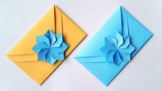 Beautiful PAPER ENVELOPE  Gift Idea   Easy Origami Envelope  DIY Flower Envelope Making Ideas