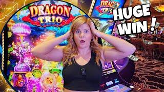 I Won HUGE on the New Dragon Trio Slots in Las Vegas