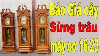 Đồng Hồ Cây Sừng Trâu Mẫu Mới Gỗ Hương Đá Máy Cơ Đức 16-23  Đồ Gỗ Tuấn Thành