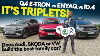 Electric family car shootout Who makes the best all-electric SUV Audi ŠKODA or Volkswagen?