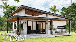 Simple and Elegant Modern Bungalow House Design Low Budget  2-Bedroom