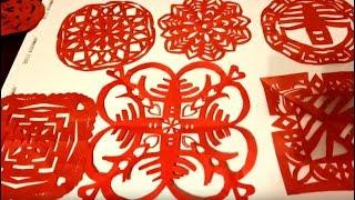 Simple Origami & Paper Cutting  - DIY Chinese New Year Decorations  - ‘春’ 剪纸，窗花步骤 - 过年啦， 剪个窗花吧