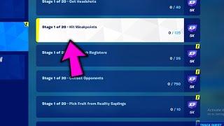 Stage 1 of 20 - Hit Weakpoints  Fortnite Season 3 Milestone Quests