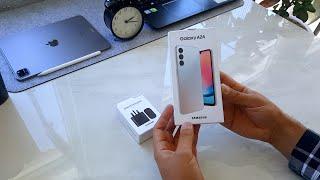 Samsung Galaxy A24 Unboxing  Silver Color And Setup & Camera