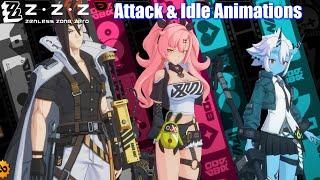 Zenless Zone Zero - All Characters Idle & Attack Animations Closed Beta