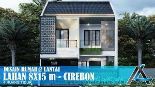 DESAIN RUMAH 8 X 15 METER I CIREBON  - RUMAH MINIMALIS MODERN  #jasaarsitek #jasadesain #arsitek