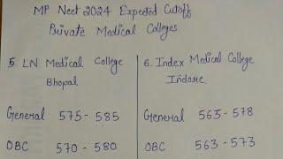 Mp Private medical college cutoff neet 2024  LNCT & Index  #neet #viralvideo