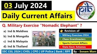 Daily Current Affairs 2024  3 July 2024 Current Affairs  Current Affairs Today 2024